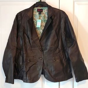 Torrid Plus Size Brown Pleather Jacket